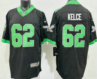 Men's Philadelphia Eagles #62 Jason Kelce Limited Black Alternate Vapor Jersey