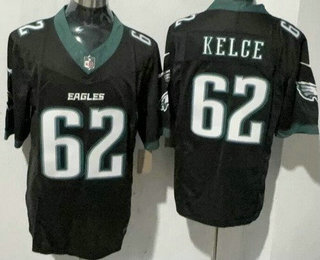 Men's Philadelphia Eagles #62 Jason Kelce Limited Black FUSE Vapor Jersey