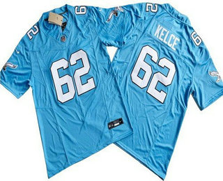 Men's Philadelphia Eagles #62 Jason Kelce Limited Light Blue FUSE Vapor Jersey