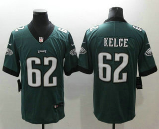 Men's Philadelphia Eagles #62 Jason Kelce Midnight Green 2017 Vapor Untouchable Stitched NFL Nike Limited Jersey