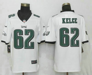 Men's Philadelphia Eagles #62 Jason Kelce White 2017 Vapor Untouchable Stitched NFL Nike Limited Jersey