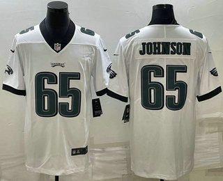 Men's Philadelphia Eagles #65 Lane Johnson White Vapor Untouchable Limited Stitched Jersey