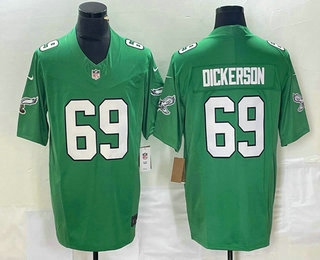 Men's Philadelphia Eagles #69 Landon Dickerson Green Alternate FUSE Vapor Limited Stitched Jersey