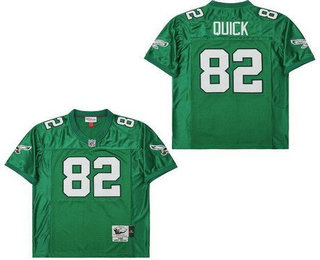 Men's Philadelphia Eagles #82 Mike Quick Kelly Green 1988 Throwback Jersey