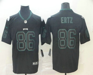 Men's Philadelphia Eagles #86 Zach Ertz 2018 Black Lights Out Color Rush Stitched NFL Nike Limited Jersey