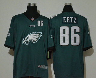 Men's Philadelphia Eagles #86 Zach Ertz Midnight Green 2020 Big Logo Number Vapor Untouchable Stitched NFL Nike Fashion Limited Jersey