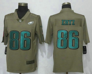 Men's Philadelphia Eagles #86 Zach Ertz Olive 2017 Salute To Service Stitched NFL Nike Limited Jersey