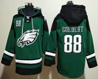 Men's Philadelphia Eagles #88 Dallas Goedert Green Ageless Must Have Lace Up Pullover Hoodie