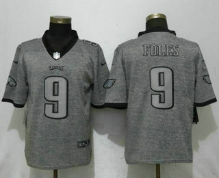 Men's Philadelphia Eagles #9 Nick Foles 2017 Vapor Untouchable Stitched NFL Nike Gray Gridiron Limited Jersey