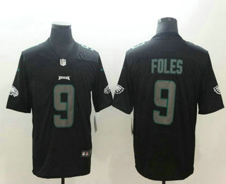 Men's Philadelphia Eagles #9 Nick Foles Black 2018 Fashion Impact Black Color Rush Stitched NFL Nike Limited Jersey