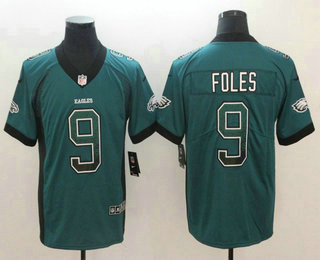 Men's Philadelphia Eagles #9 Nick Foles Green 2018 Fashion Drift Color Rush Stitched NFL Nike Limited Jersey