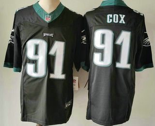 Men's Philadelphia Eagles #91 Fletcher Cox Black 2023 FUSE Vapor Limited Stitched Jersey