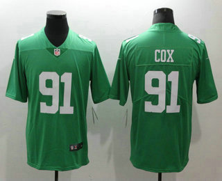 Men's Philadelphia Eagles #91 Fletcher Cox Light Green 2017 Vapor Untouchable Stitched NFL Nike Limited Jersey