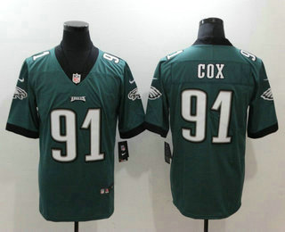 Men's Philadelphia Eagles #91 Fletcher Cox Midnight Green 2017 Vapor Untouchable Stitched NFL Nike Limited Jersey