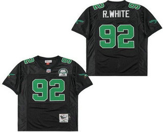 Men's Philadelphia Eagles #92 Reggie White Black 1992 Throwback Jersey