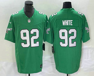 Men's Philadelphia Eagles #92 Reggie White Green 2023 FUSE Vapor Limited Throwback Stitched Jersey