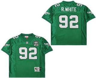 Men's Philadelphia Eagles #92 Reggie White Kelly Green 1992 Throwback Jersey