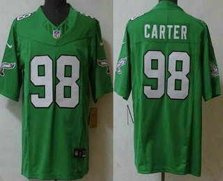 Men's Philadelphia Eagles #98 Jalen Carter Limited Kelly Green FUSE Vapor Jersey