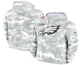 Men's Philadelphia Eagles 2024 Camo Salute to Service Club Fleece Pullover Hoodie