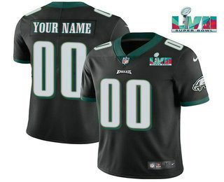 Men's Philadelphia Eagles ACTIVE PLAYER Custom Black Super Bowl LVII Patch Vapor Untouchable Limited Stitched Jersey