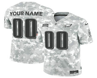 Men's Philadelphia Eagles Active Player Custom 2024 FUSE Camo Salute to Service Limited Stitched Jersey