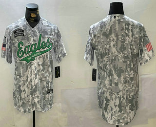 Men's Philadelphia Eagles Blank Arctic Camo 2024 Salute to Service Stitched Baseball Jersey