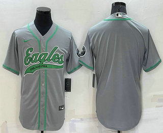 Men's Philadelphia Eagles Blank Grey Stitched MLB Cool Base Nike Baseball Jersey