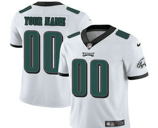 Men's Philadelphia Eagles Custom Vapor Untouchable White Road NFL Nike Limited Jersey