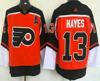 Men's Philadelphia Flyers #13 Kevin Hayes Orange 2021 Reverse Retro Authentic Jersey