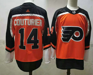 Men's Philadelphia Flyers #14 Sean Couturier Orange Adidas 2020-21 Stitched NHL Jersey