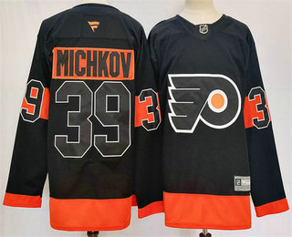 Men's Philadelphia Flyers #39 Matvei Michkov Black 2024 Fanatics Stitched Jersey