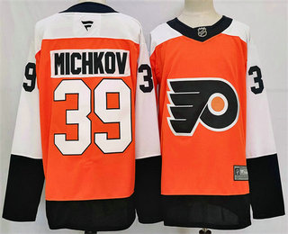 Men's Philadelphia Flyers #39 Matvei Michkov Orange 2024 Fanatics Stitched Jersey