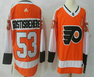 Men's Philadelphia Flyers #53 Shayne Gostisbehere Orange Home 2017-2018 Hockey Adidas Stitched NHL Jersey