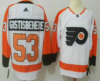 Men's Philadelphia Flyers #53 Shayne Gostisbehere White 2017-2018 Hockey Adidas Stitched NHL Jersey