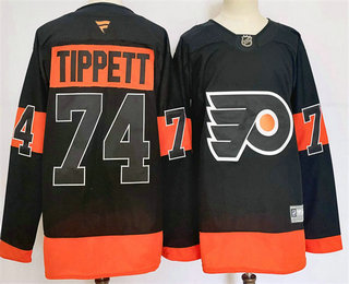 Men's Philadelphia Flyers #74 Owen Tippett Black 2024 Fanatics Stitched Jersey