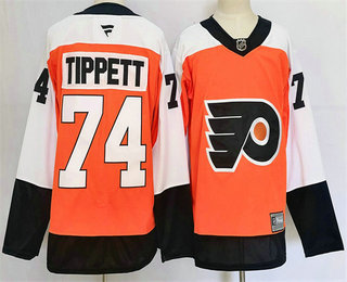 Men's Philadelphia Flyers #74 Owen Tippett Orange 2024 Fanatics Stitched Jersey