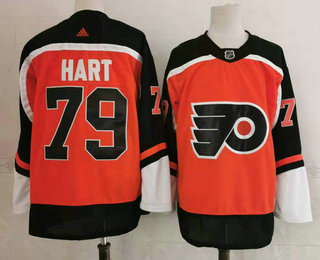 Men's Philadelphia Flyers #79 Carter Hart Orange Adidas 2020-21 Stitched NHL Jersey