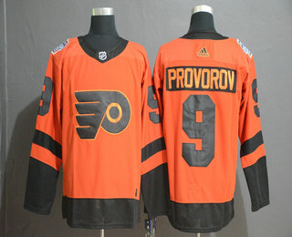 Men's Philadelphia Flyers #9 Ivan Provorov Orange 2019 Stadium Series Adidas Stitched NHL Jersey