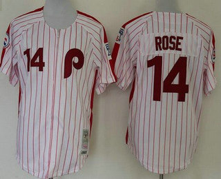 Men's Philadelphia Phillies #14 Pete Rose Red 1980 Throwback Jersey