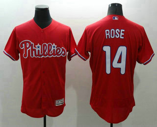 Men's Philadelphia Phillies #14 Pete Rose Red Flexbase 2016 MLB Player Jersey