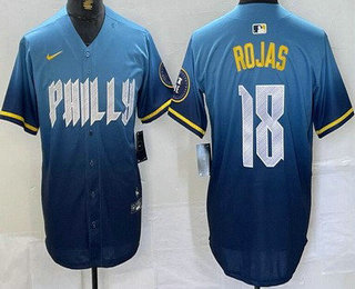 Men's Philadelphia Phillies #18 Johan Rojas Blue 2024 City Cool Base Jersey