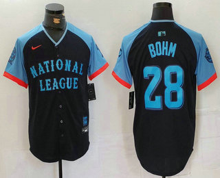 Men's Philadelphia Phillies #28 Alec Bohm Navy 2024 All Star Limited Stitched Jersey