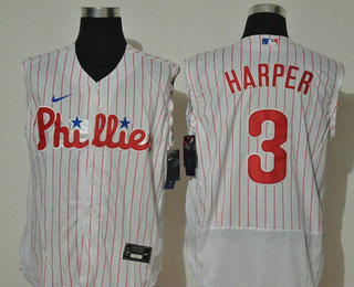 Men's Philadelphia Phillies #3 Bryce Harper White 2020 Cool and Refreshing Sleeveless Fan Stitched Flex Nike Jersey