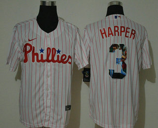 Men's Philadelphia Phillies #3 Bryce Harper White Stitched MLB Cool Base Nike Fashion Jersey