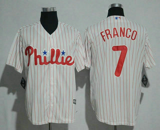 Men's Philadelphia Phillies #7 Maikel Franco Majestic White Home Cool Base Player Jersey