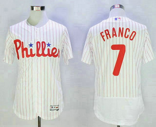 Men's Philadelphia Phillies #7 Maikel Franco White Home 2016 Flexbase Majestic Baseball Jersey