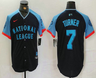 Men's Philadelphia Phillies #7 Trea Turner Navy 2024 All Star Limited Stitched Jersey