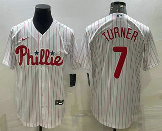 Men's Philadelphia Phillies #7 Trea Turner White Stitched MLB Cool Base Nike Jersey