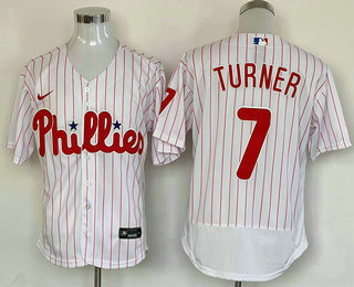 Men's Philadelphia Phillies #7 Trea Turner White Stitched MLB Flex Base Nike Jersey