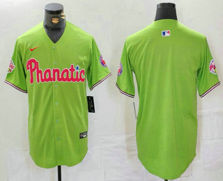 Men's Philadelphia Phillies Blank  Green With Patch Stitched Cool Base Nike Jersey